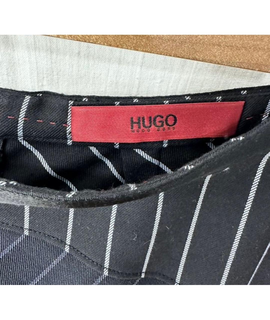 HUGO Темно-синяя полиэстеровая юбка миди, фото 3