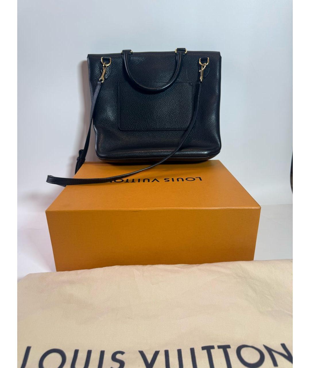 LOUIS VUITTON Черная кожаная сумка через плечо, фото 3
