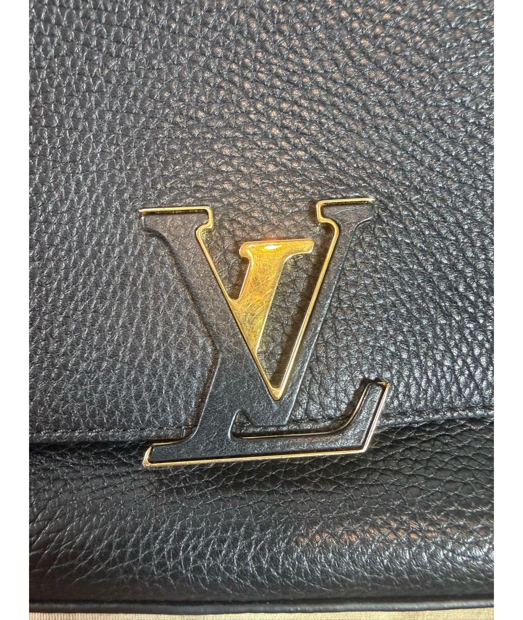 LOUIS VUITTON Черная кожаная сумка через плечо, фото 6