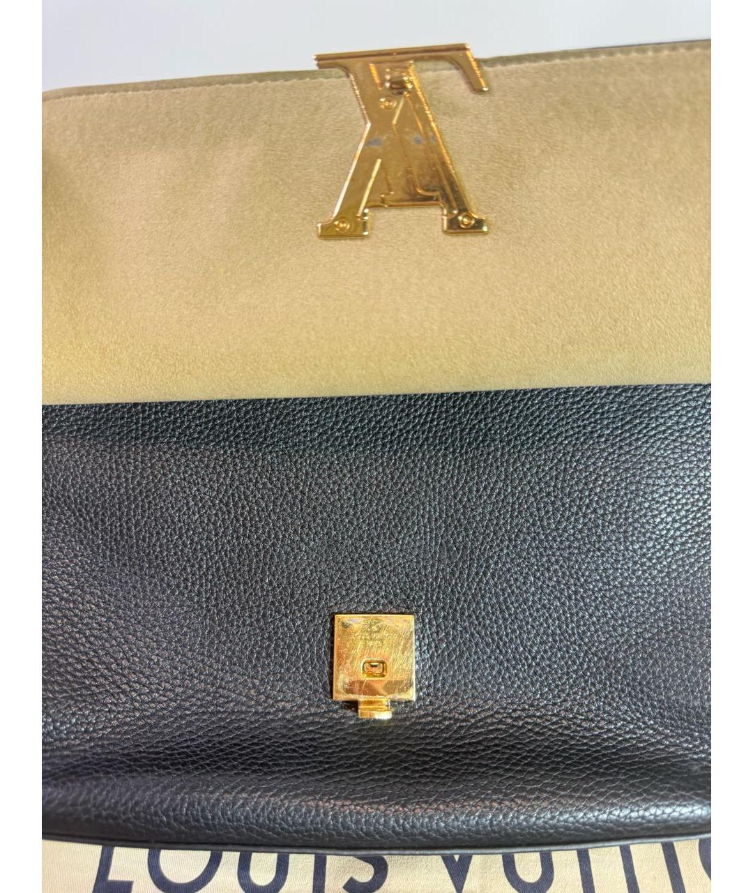 LOUIS VUITTON Черная кожаная сумка через плечо, фото 5