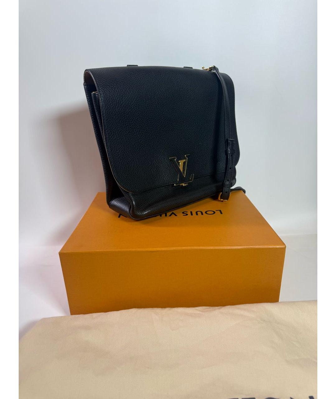 LOUIS VUITTON Черная кожаная сумка через плечо, фото 2