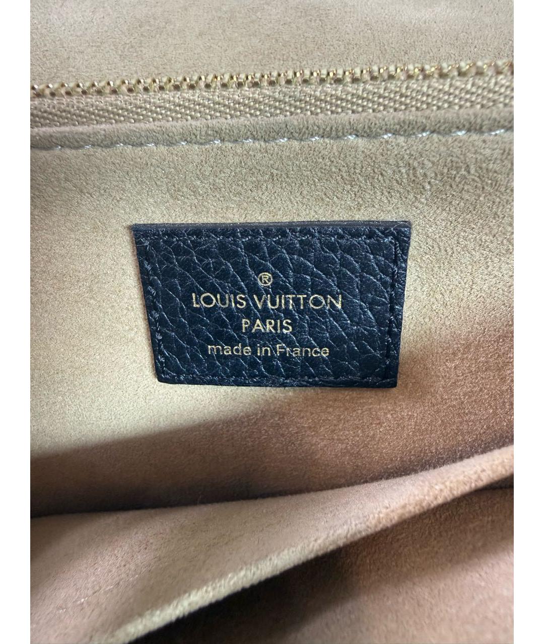 LOUIS VUITTON Черная кожаная сумка через плечо, фото 7