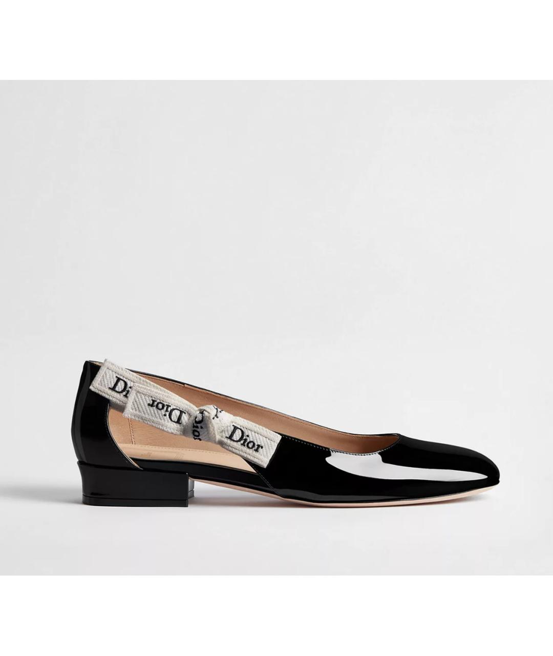 CHRISTIAN DIOR Черные балетки из лакированной кожи, фото 4