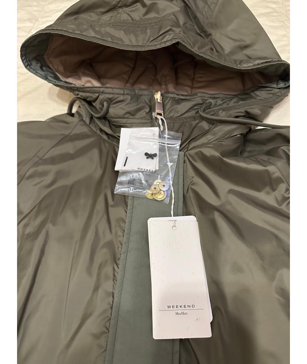WEEKEND MAX MARA Хаки полиамидовая куртка, фото 6