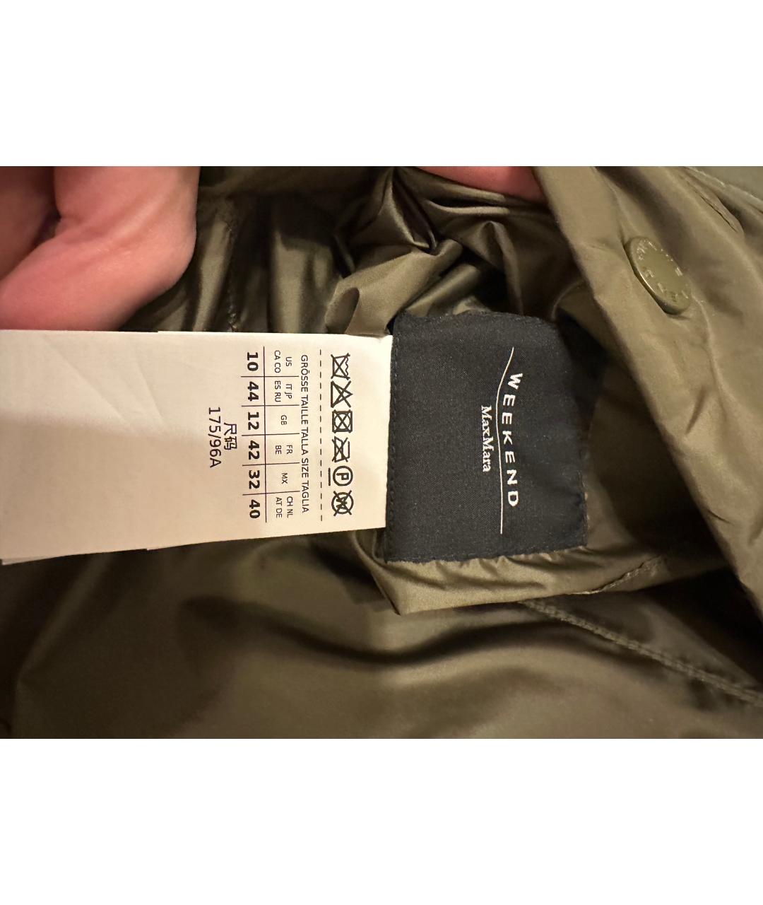 WEEKEND MAX MARA Хаки полиамидовая куртка, фото 7