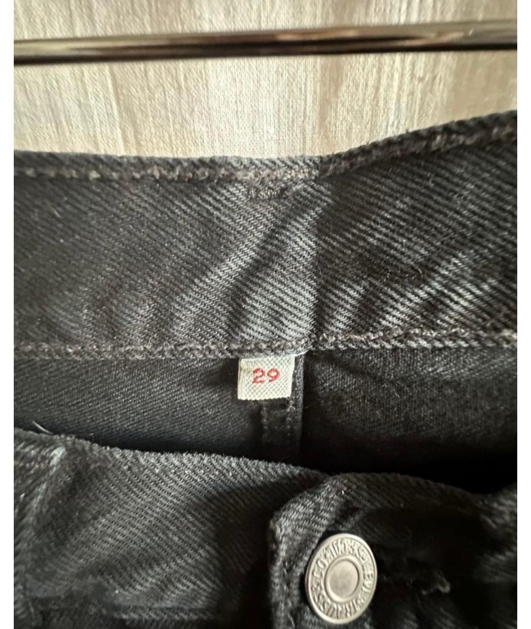 LEVI'S Черные хлопковые прямые джинсы, фото 3