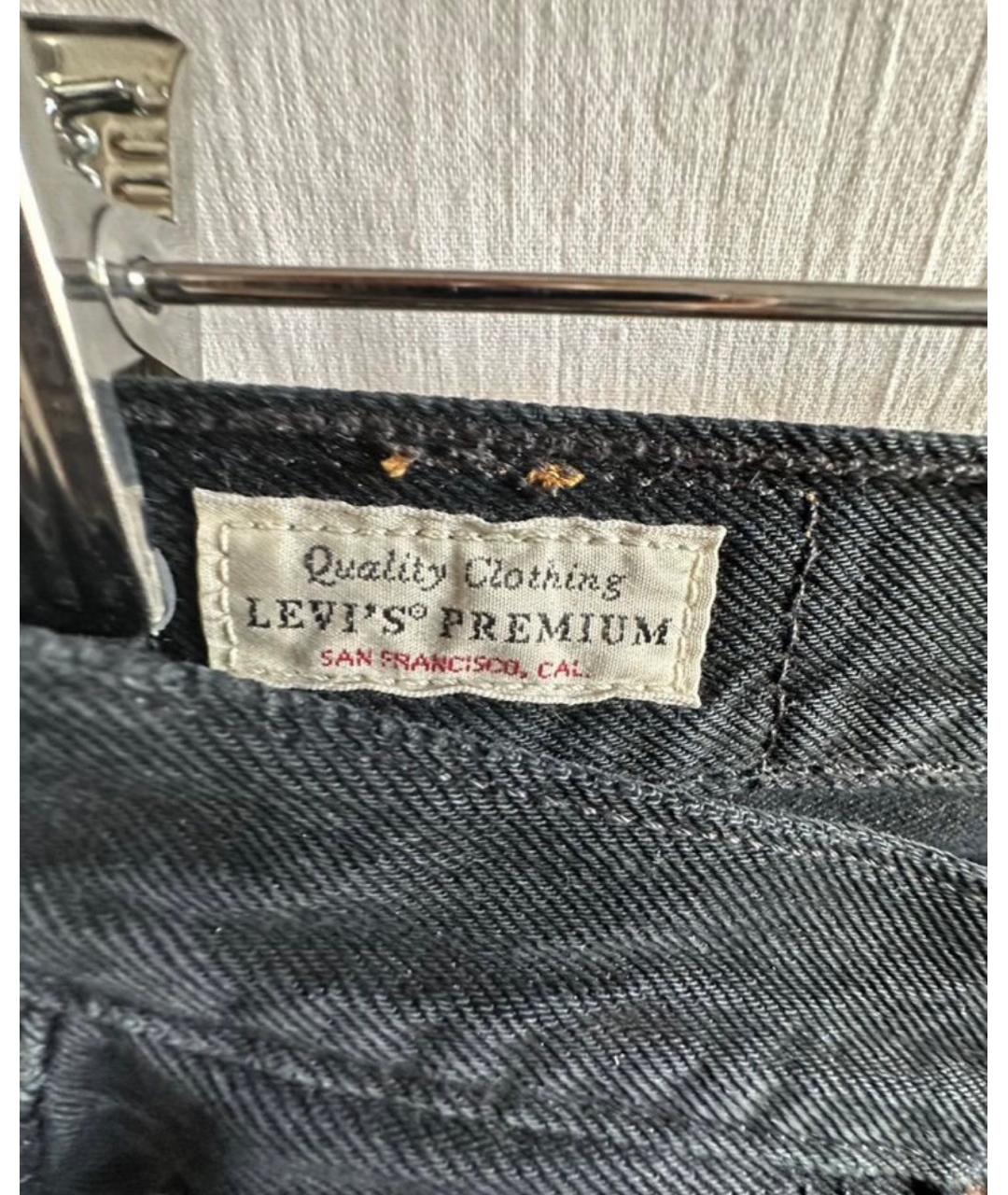 LEVI'S Черные хлопковые прямые джинсы, фото 2