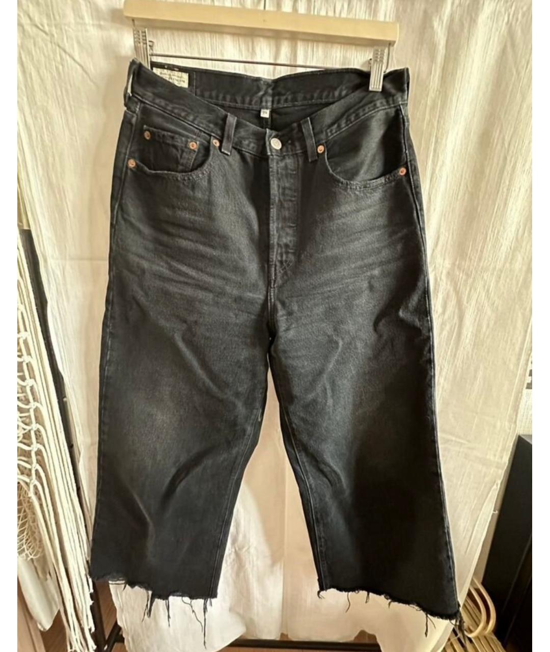 LEVI'S Черные хлопковые прямые джинсы, фото 4