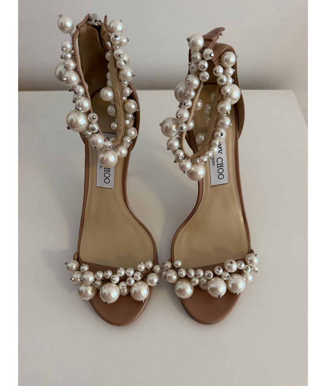 JIMMY CHOO Розовые кожаные босоножки, фото 2