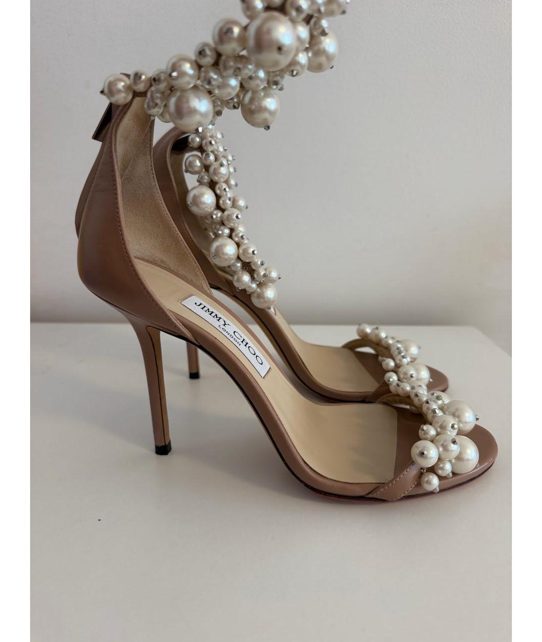 JIMMY CHOO Розовые кожаные босоножки, фото 6