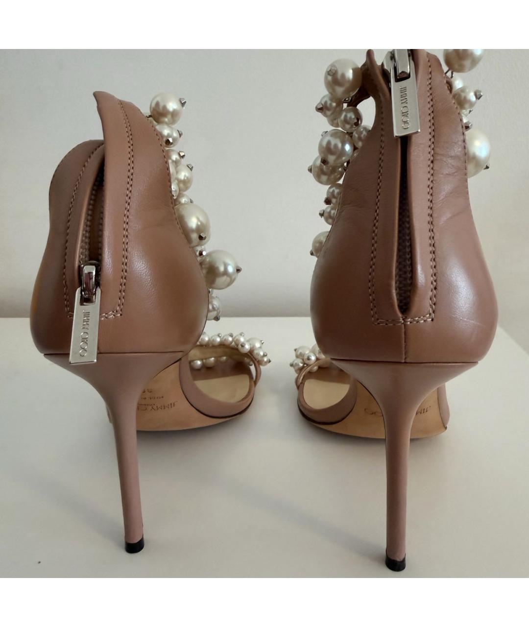 JIMMY CHOO Розовые кожаные босоножки, фото 4