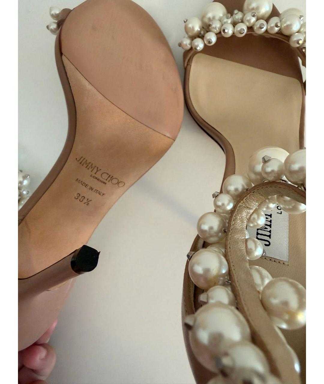 JIMMY CHOO Розовые кожаные босоножки, фото 5