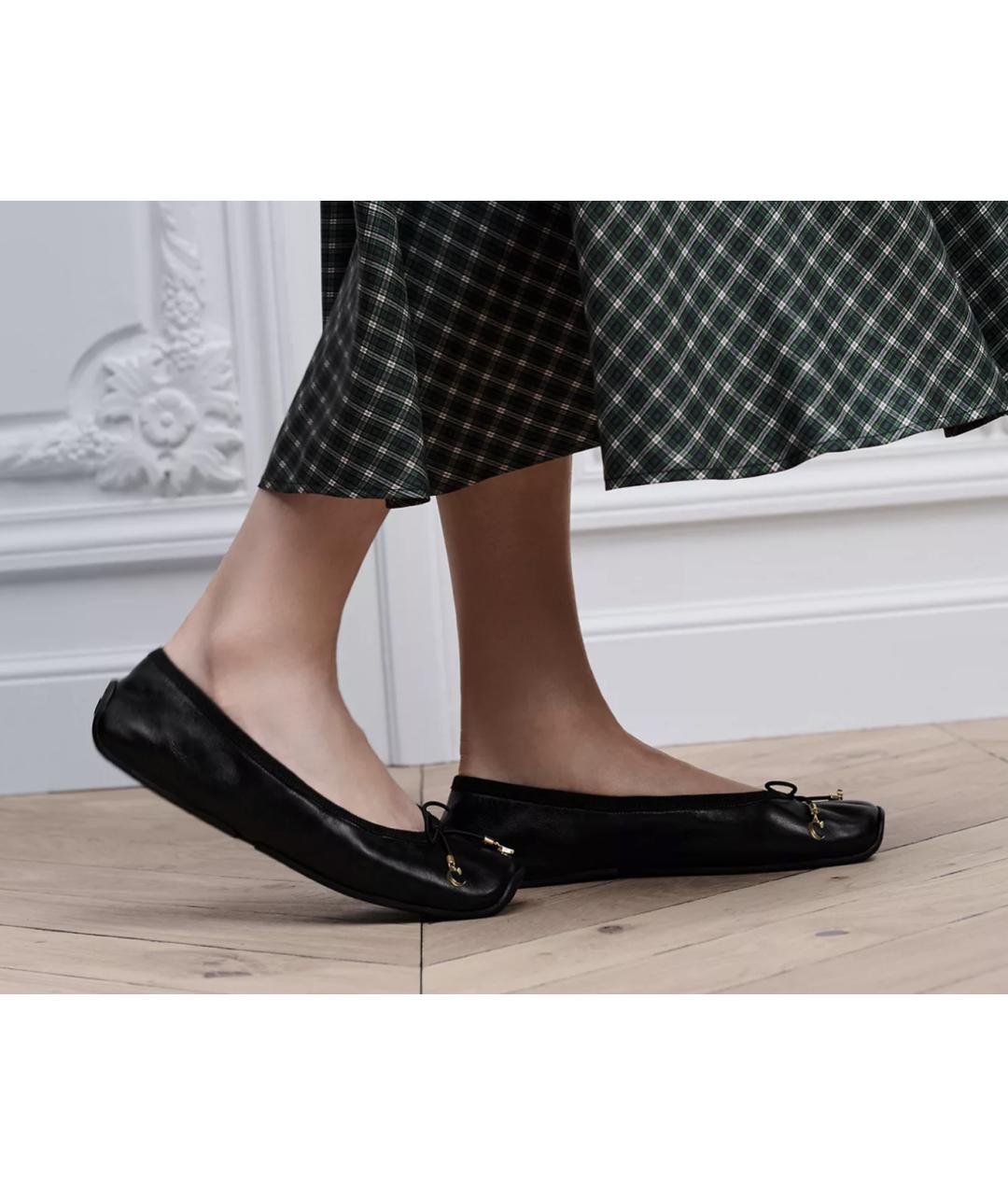 CHRISTIAN DIOR Черные кожаные балетки, фото 2