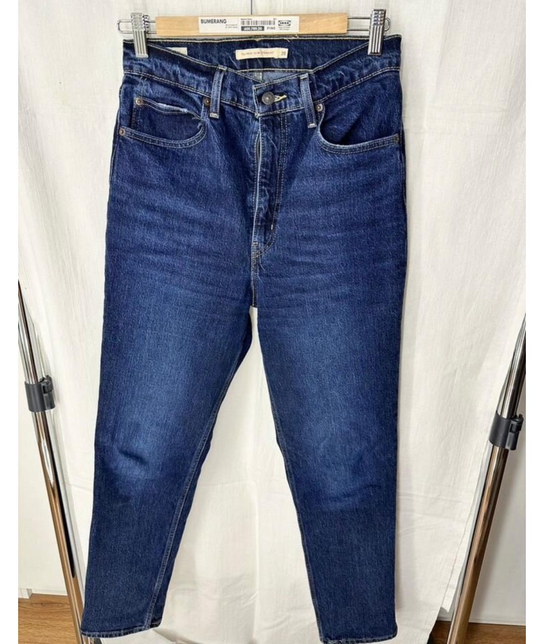 LEVI'S Темно-синие хлопковые прямые джинсы, фото 5