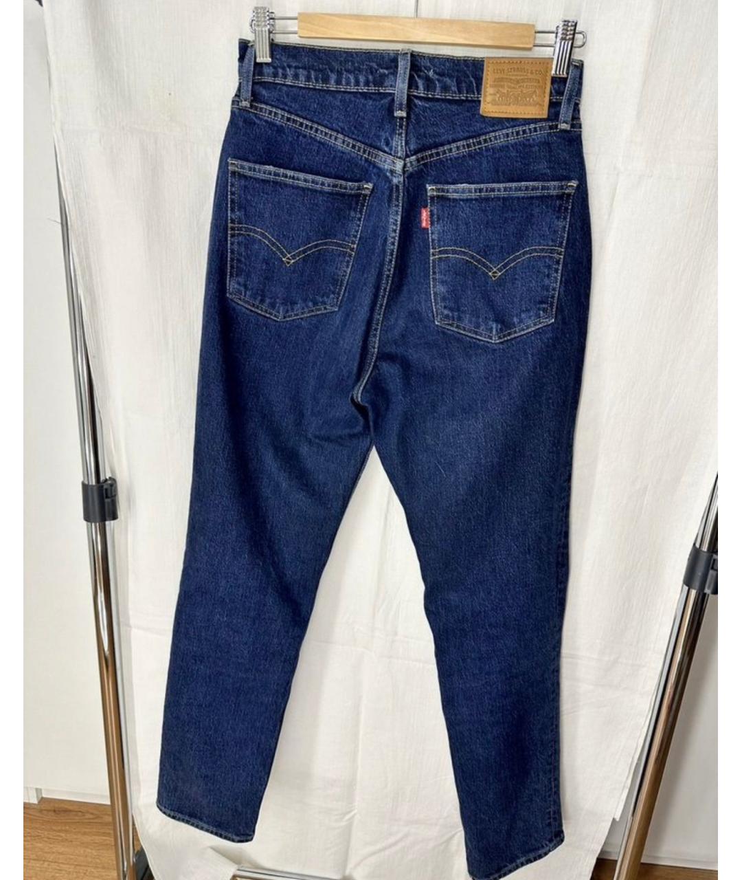 LEVI'S Темно-синие хлопковые прямые джинсы, фото 4