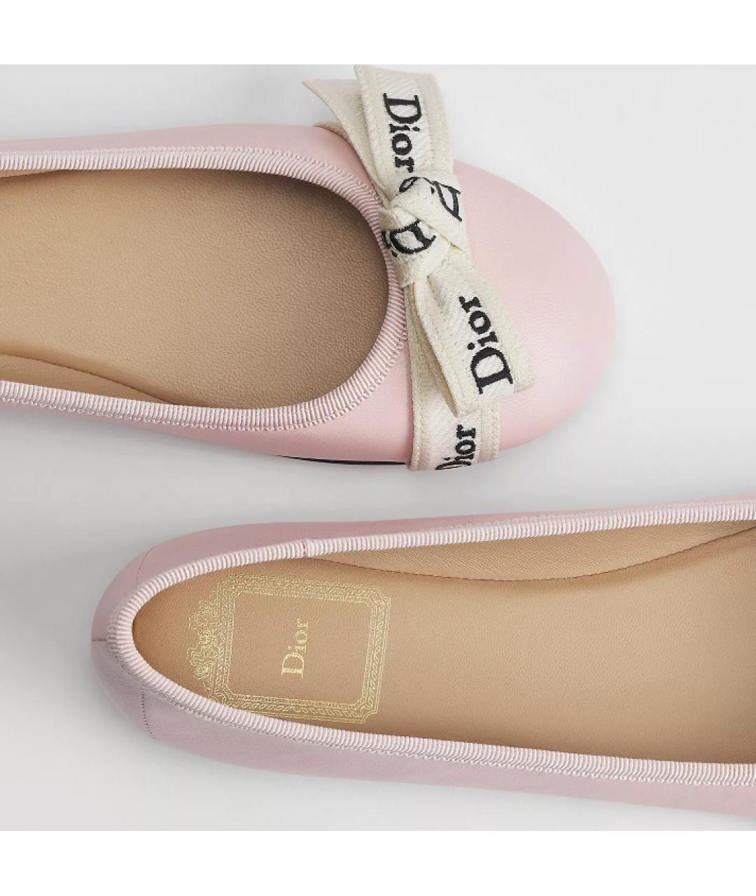 CHRISTIAN DIOR Розовые кожаные балетки, фото 3