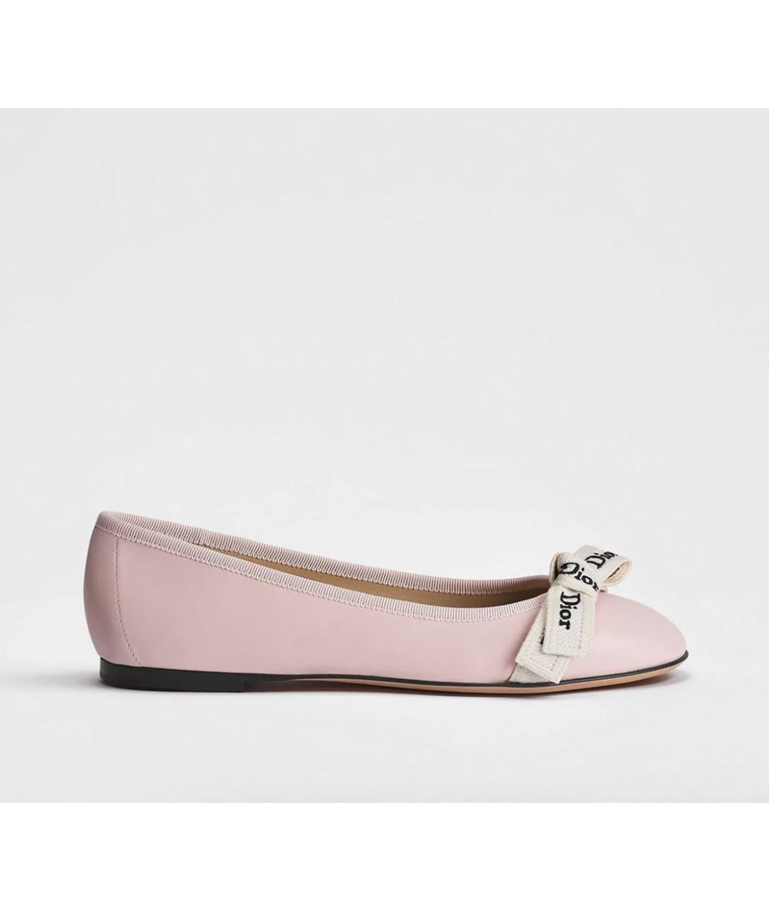 CHRISTIAN DIOR Розовые кожаные балетки, фото 4