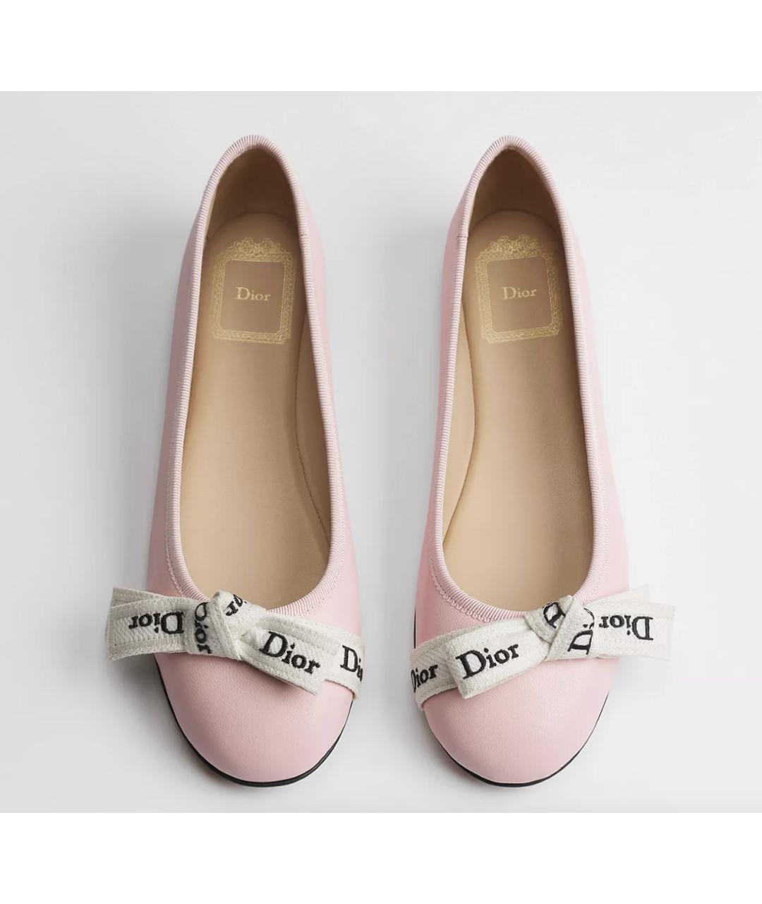CHRISTIAN DIOR Розовые кожаные балетки, фото 2