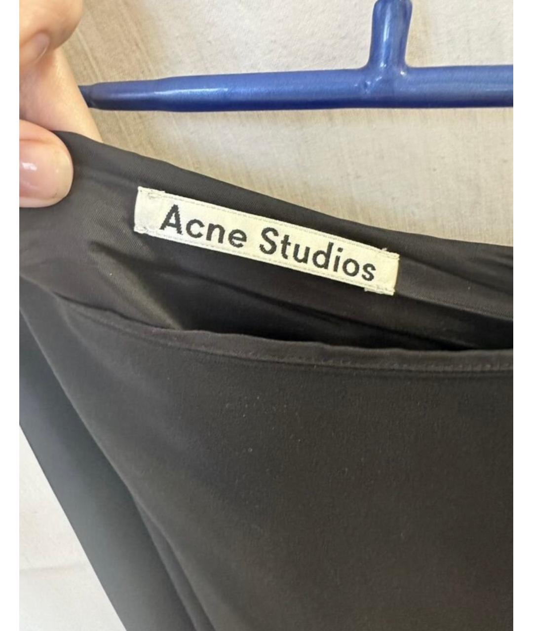ACNE STUDIOS Черная шелковая юбка миди, фото 3