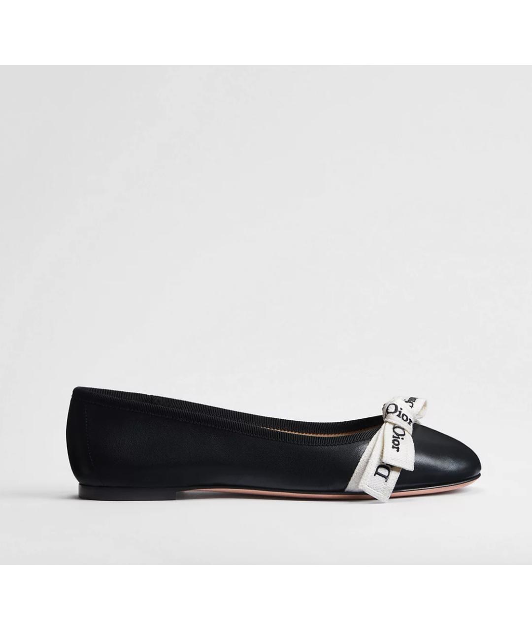 CHRISTIAN DIOR Черные кожаные балетки, фото 4
