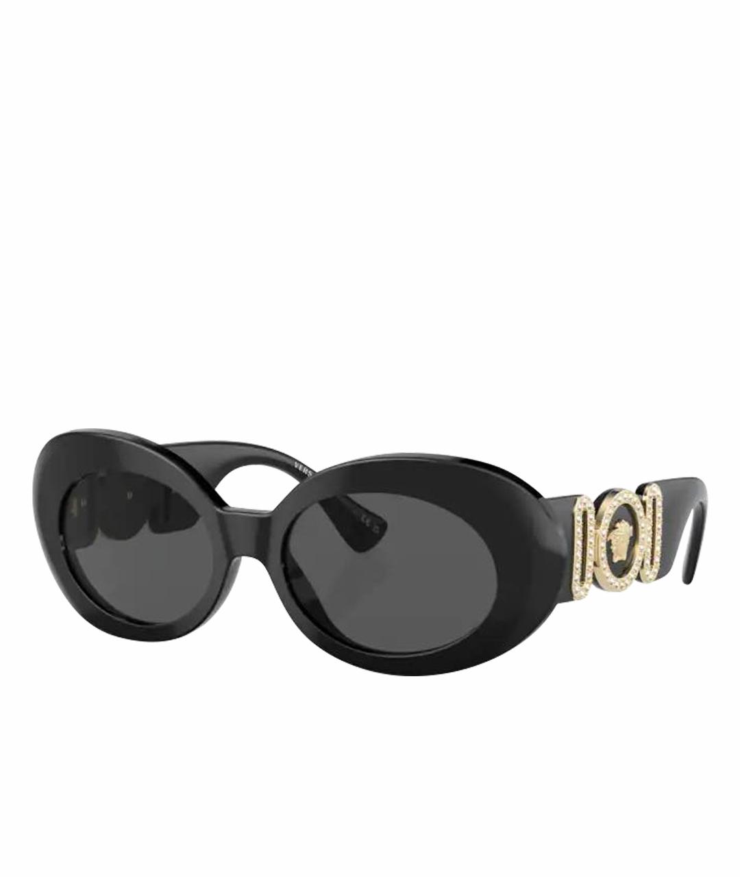 VERSACE Черные пластиковые солнцезащитные очки, фото 1
