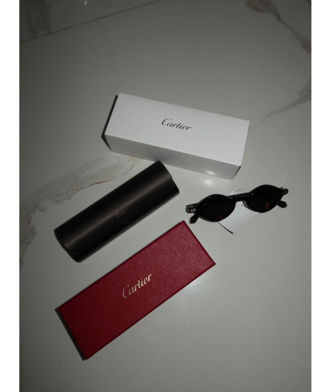 CARTIER Черные пластиковые солнцезащитные очки, фото 4