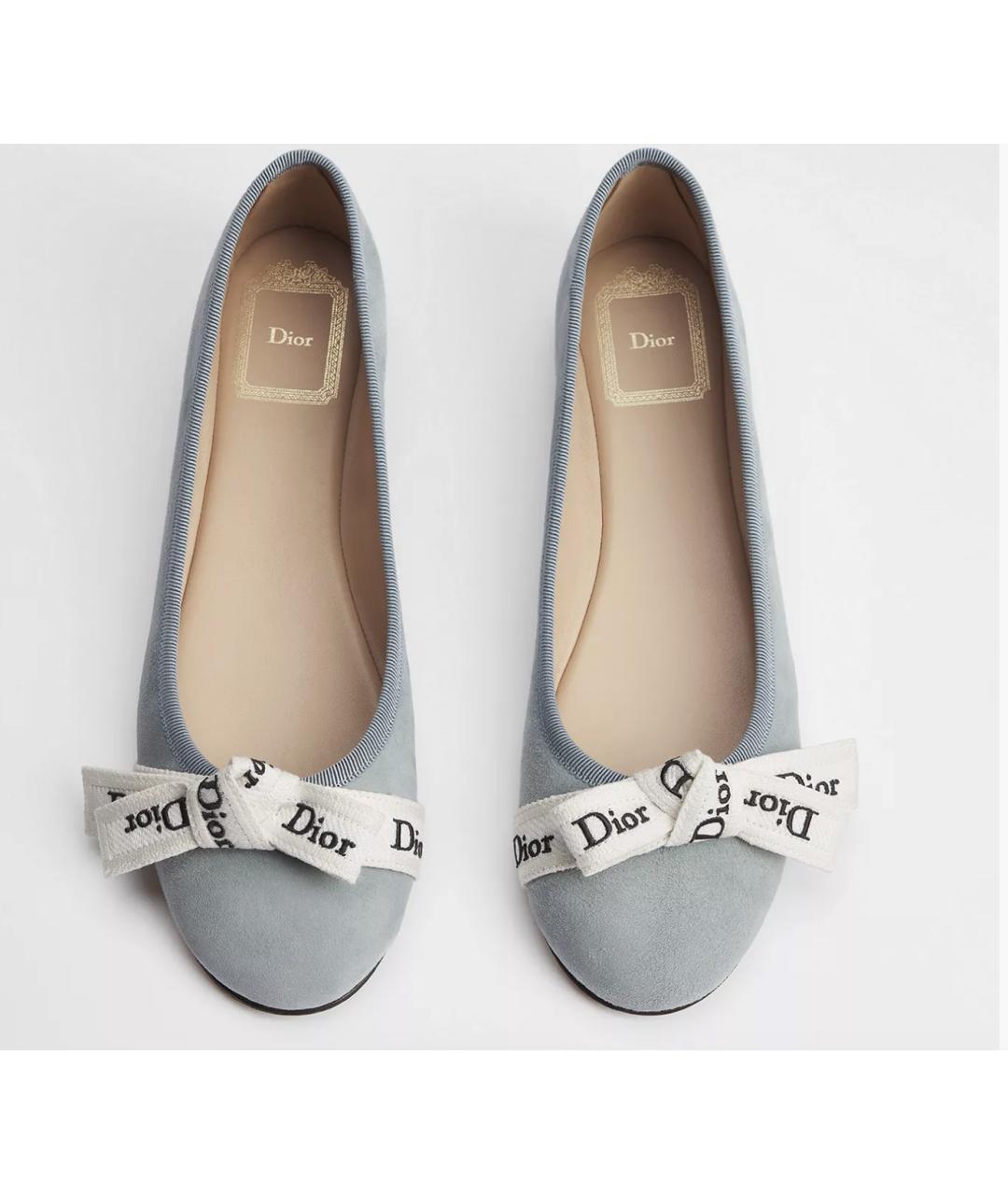 CHRISTIAN DIOR Серые балетки, фото 2