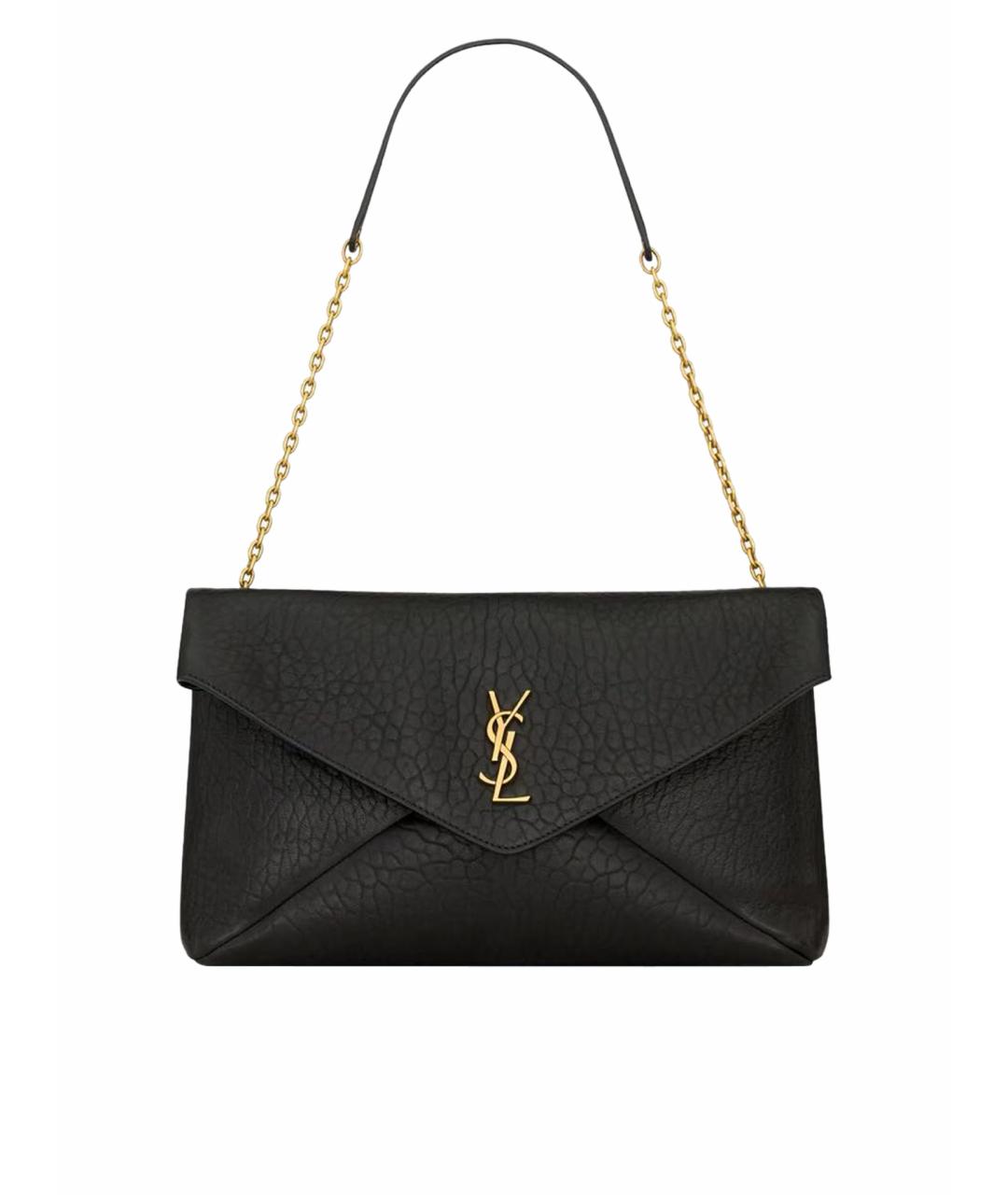 SAINT LAURENT Черная кожаная сумка через плечо, фото 1