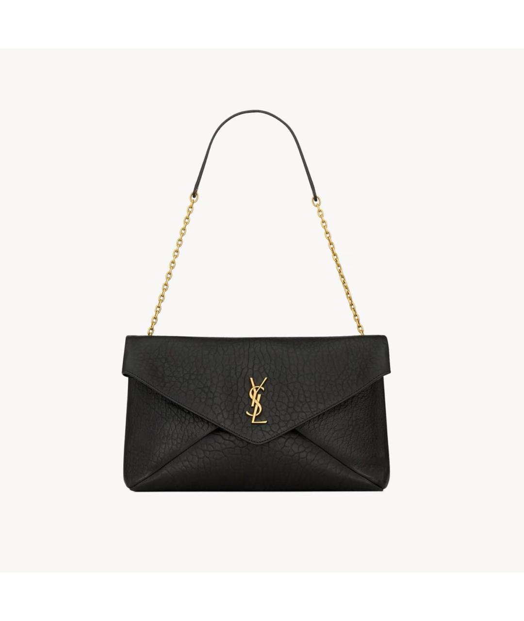 SAINT LAURENT Черная кожаная сумка через плечо, фото 6
