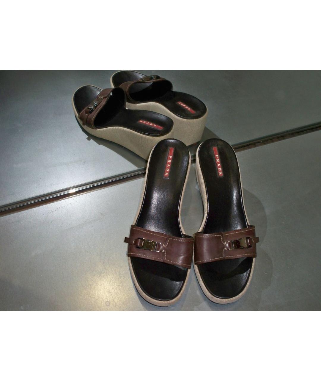 PRADA Мульти кожаные сандалии, фото 6