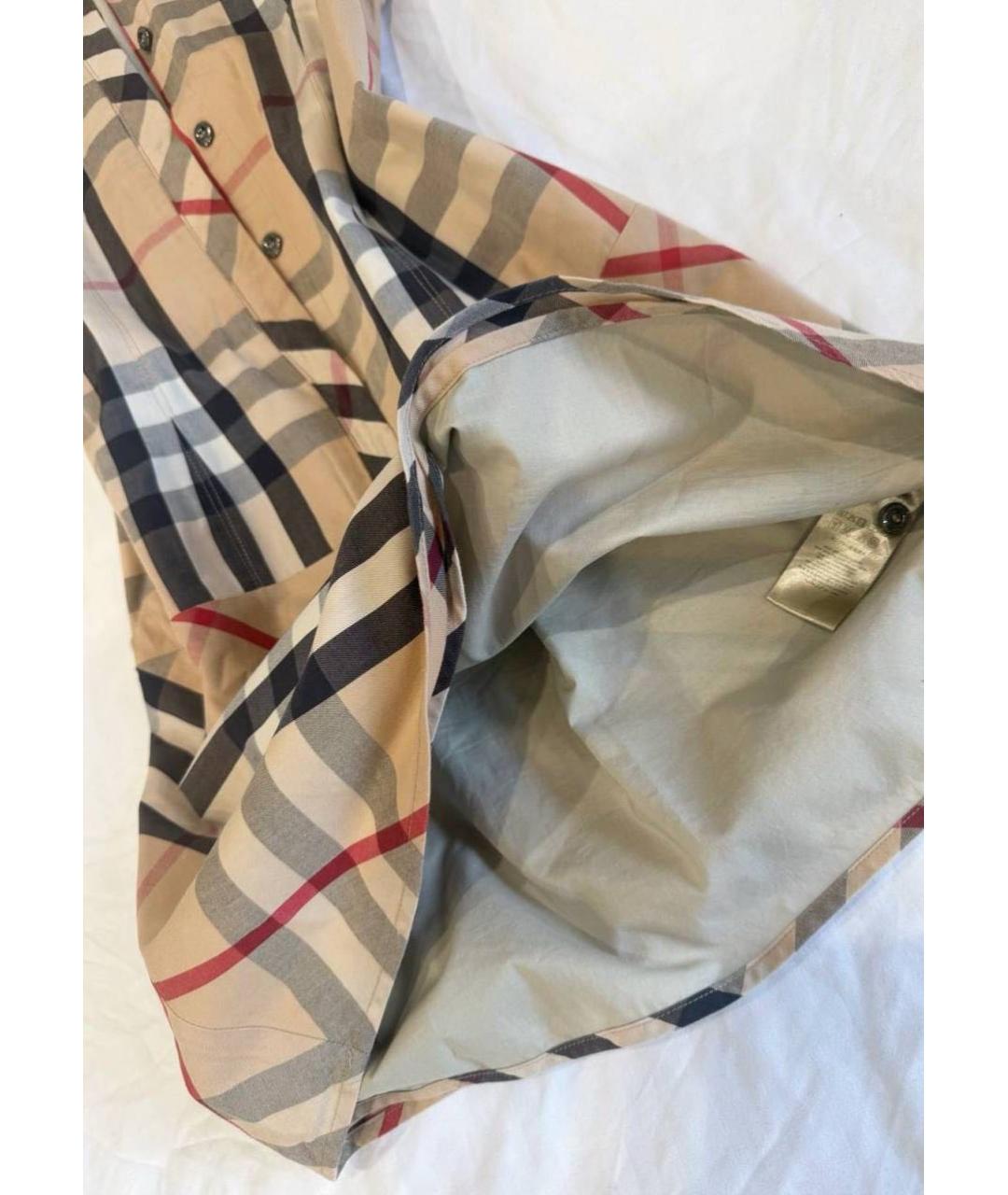 BURBERRY Бежевое хлопковое повседневное платье, фото 3