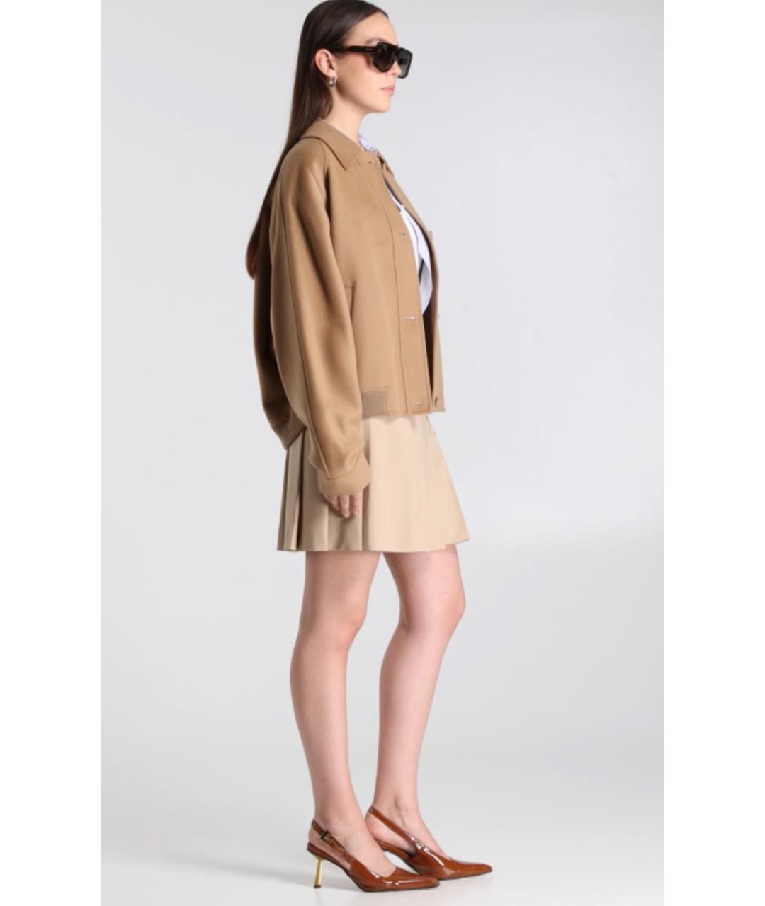 MAX MARA STUDIO Бежевое шерстяное пальто, фото 4