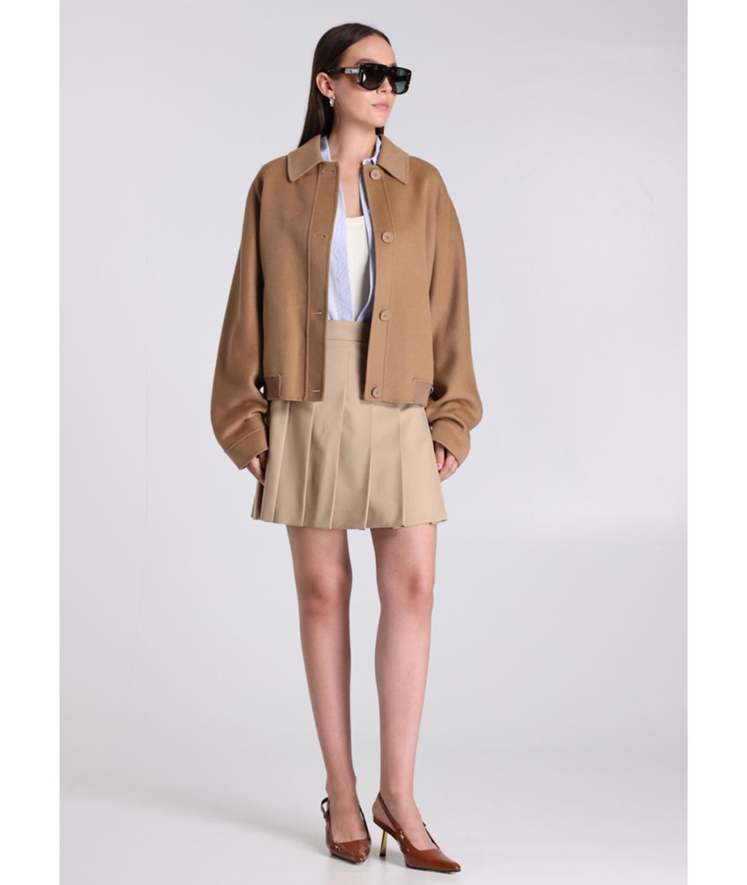 MAX MARA STUDIO Бежевое шерстяное пальто, фото 3