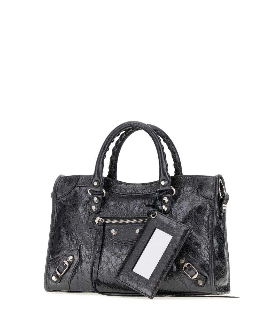 BALENCIAGA Черная кожаная сумка тоут, фото 2