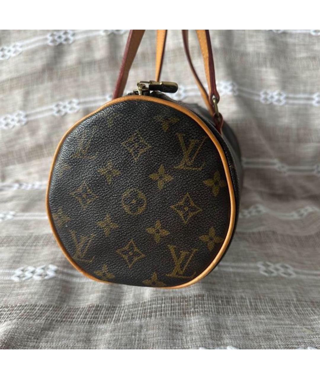 LOUIS VUITTON Коричневая сумка с короткими ручками из канвы, фото 5