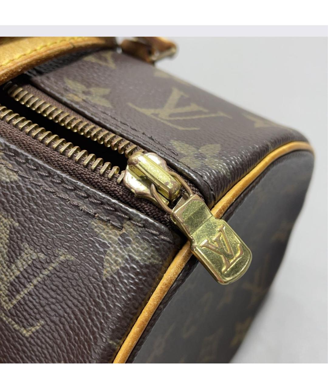 LOUIS VUITTON Коричневая сумка с короткими ручками из канвы, фото 7