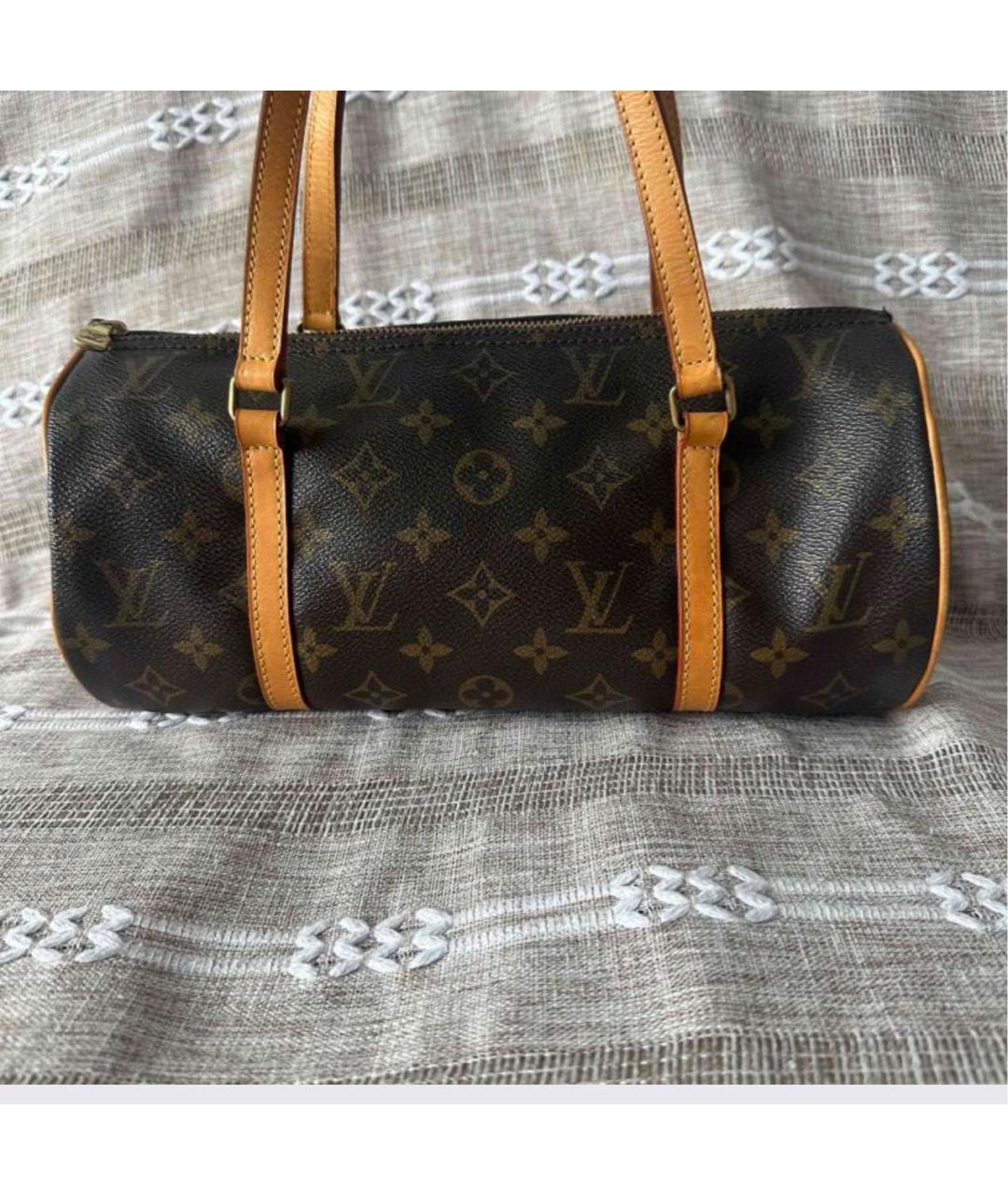 LOUIS VUITTON Коричневая сумка с короткими ручками из канвы, фото 3