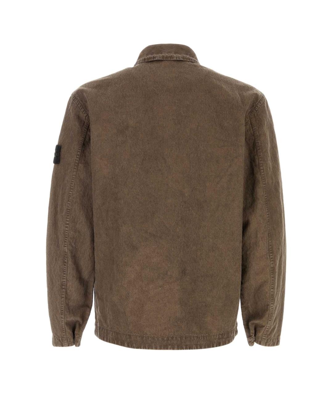 STONE ISLAND Коричневая хлопковая кэжуал рубашка, фото 2