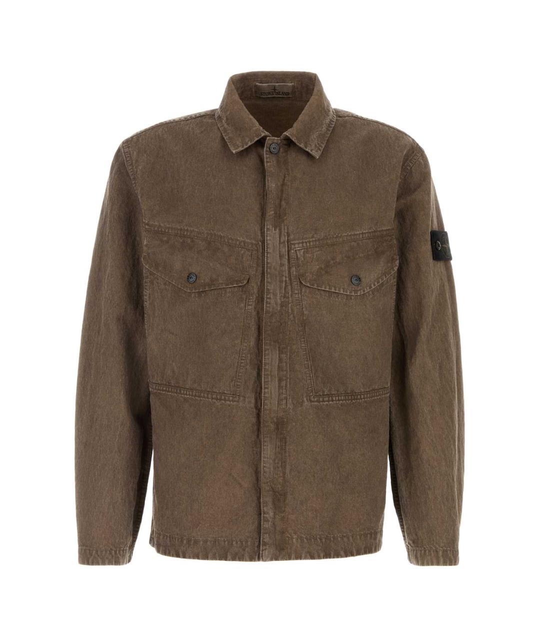 STONE ISLAND Коричневая хлопковая кэжуал рубашка, фото 1