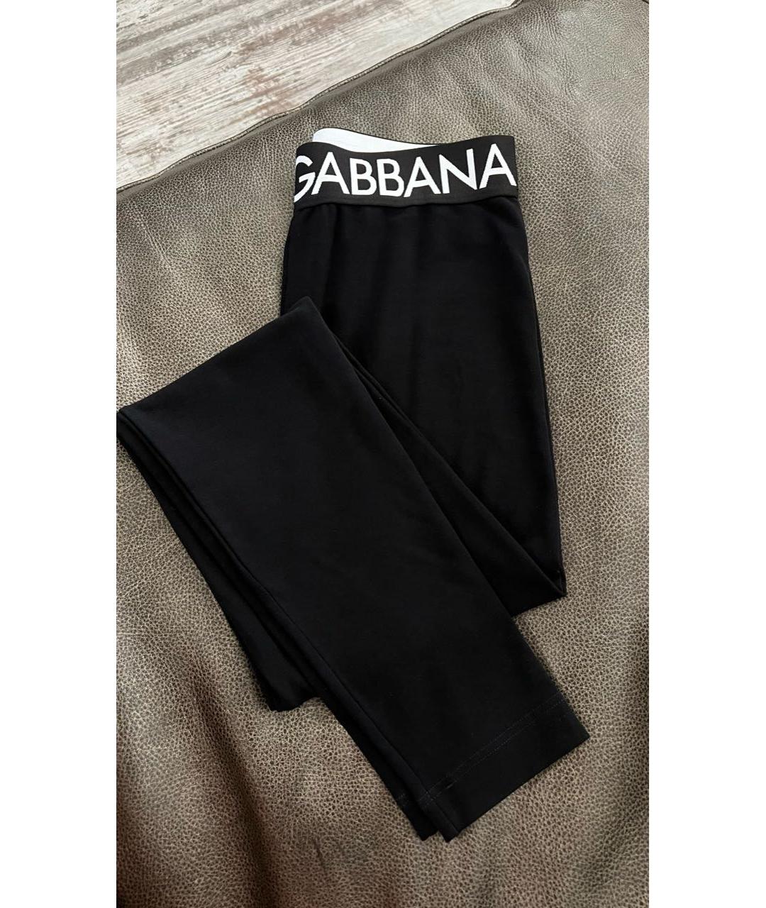 DOLCE&GABBANA Черные хлопко-эластановые леггинсы и велосипедки, фото 2