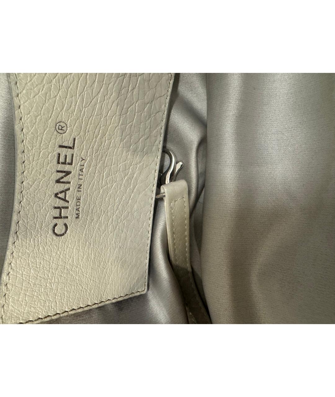 CHANEL Белая кожаная сумка через плечо, фото 4