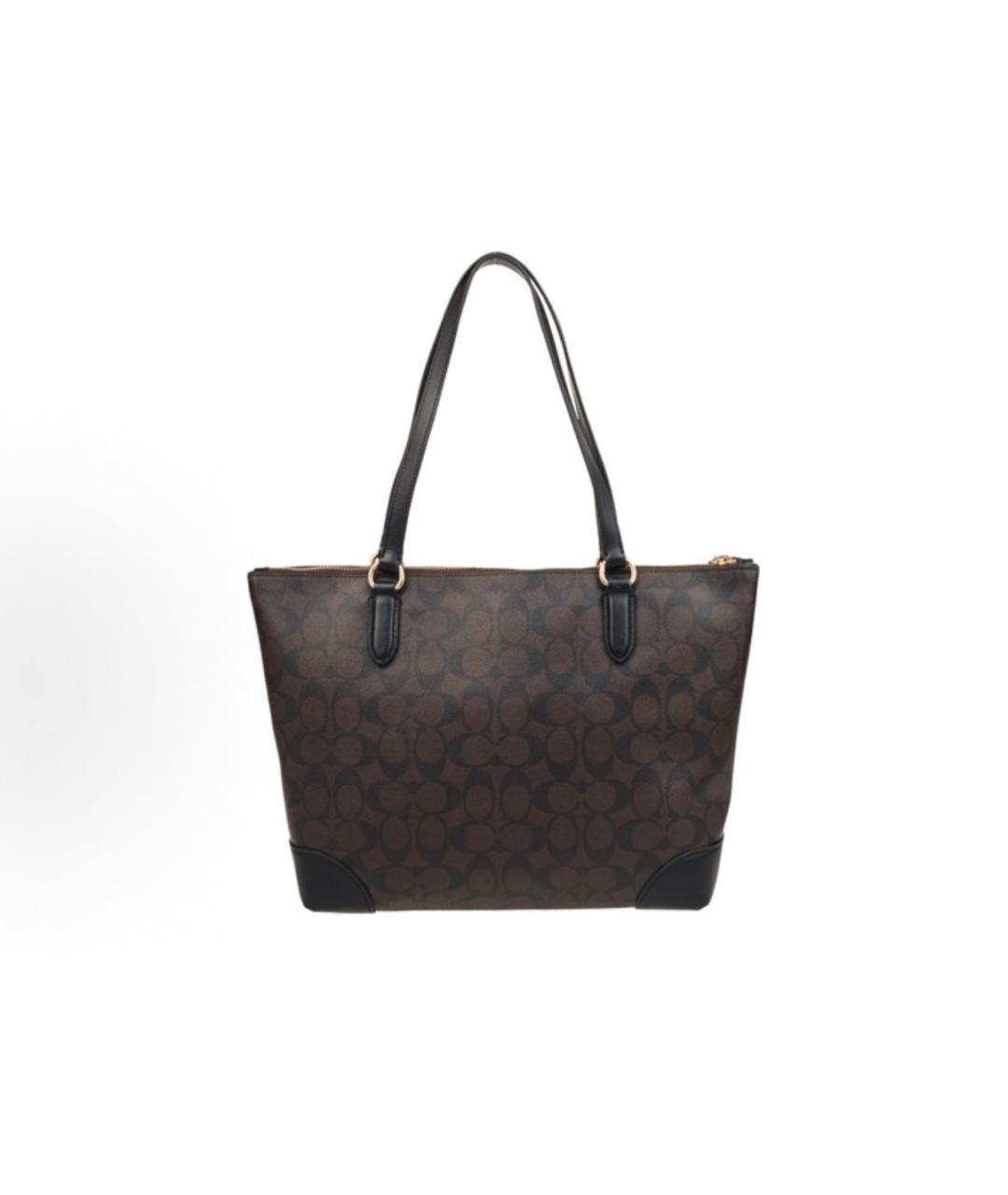 COACH Коричневая сумка тоут из канвы, фото 2