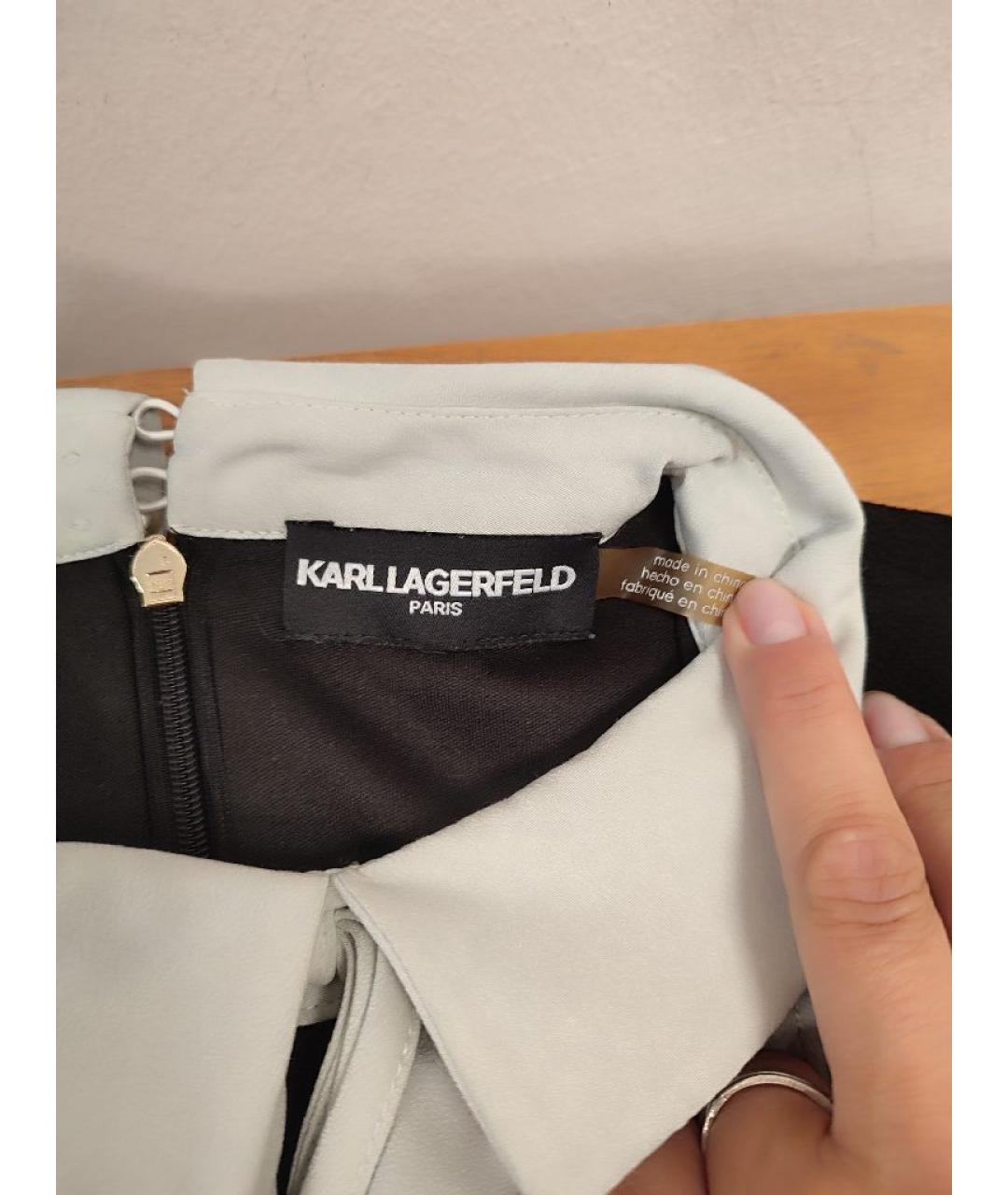 KARL LAGERFELD Черное полиэстеровое повседневное платье, фото 3
