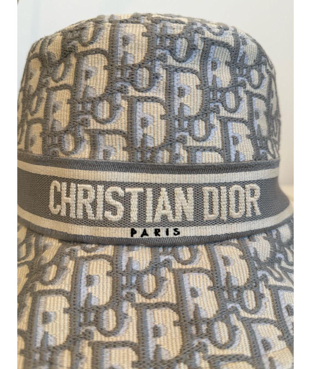 CHRISTIAN DIOR Серая хлопковая панама, фото 5