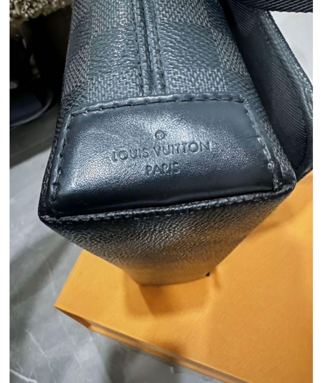 LOUIS VUITTON Черная сумка на плечо из канвы, фото 6