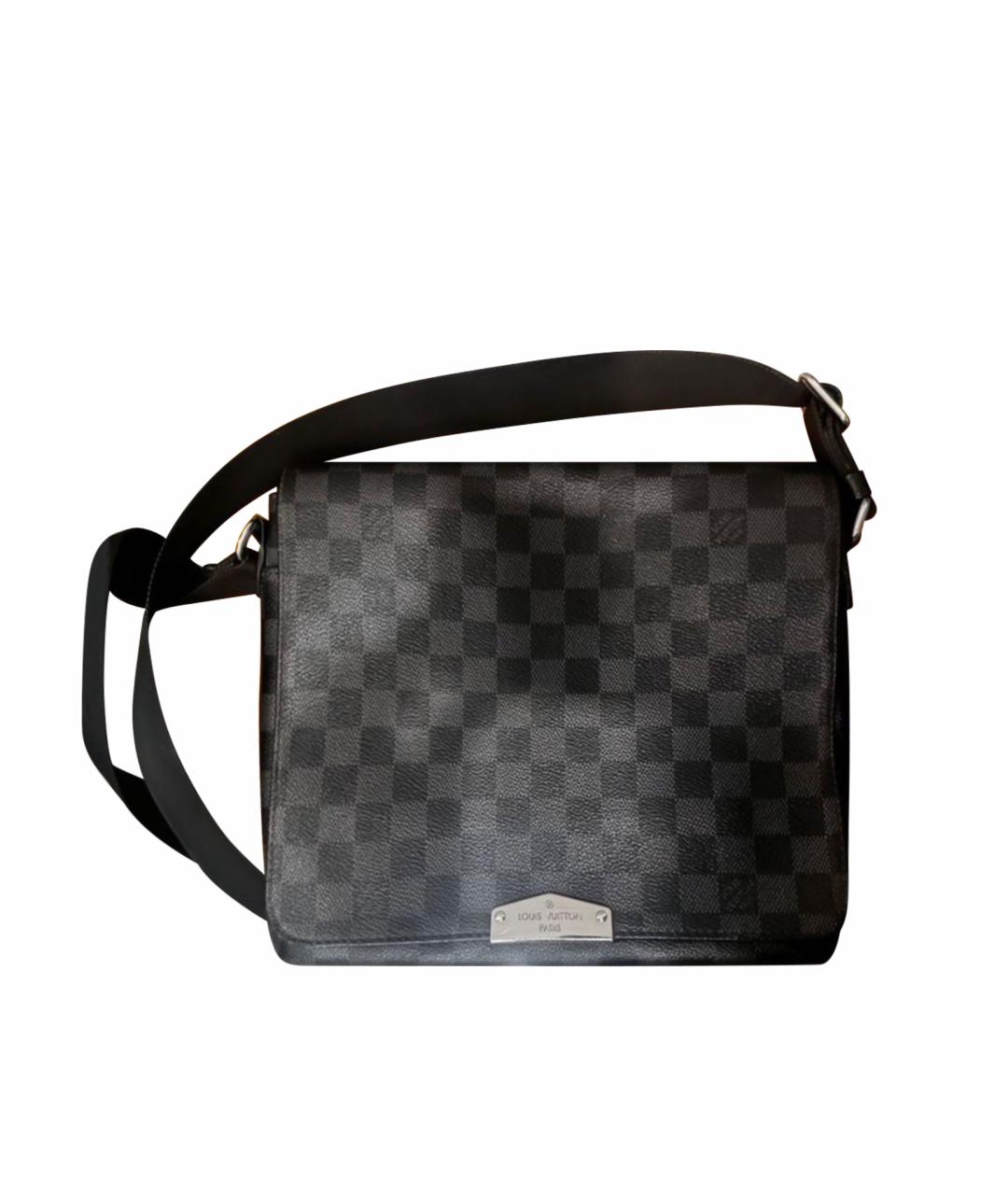 LOUIS VUITTON Черная сумка на плечо из канвы, фото 1