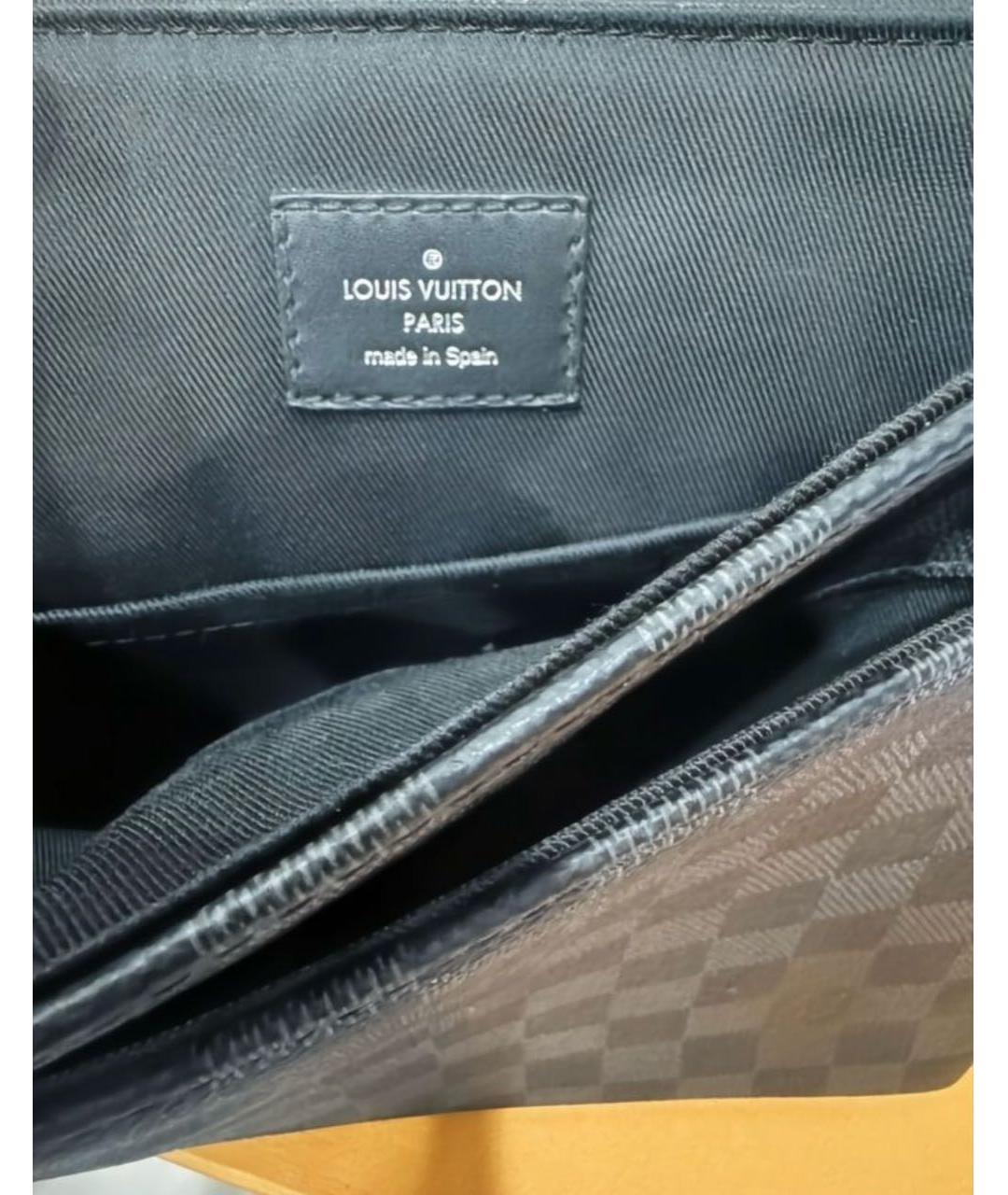 LOUIS VUITTON Черная сумка на плечо из канвы, фото 3