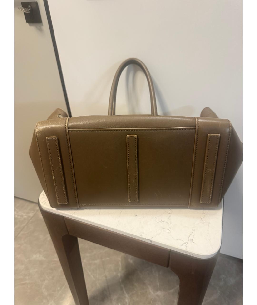 RALPH LAUREN Коричневая кожаная сумка с короткими ручками, фото 3