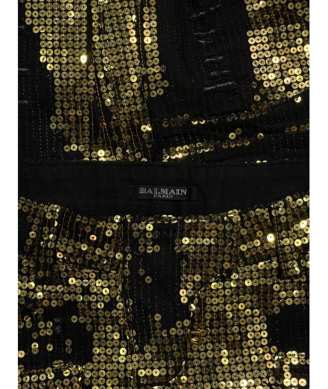 BALMAIN Золотые хлопковые джинсы слим, фото 7