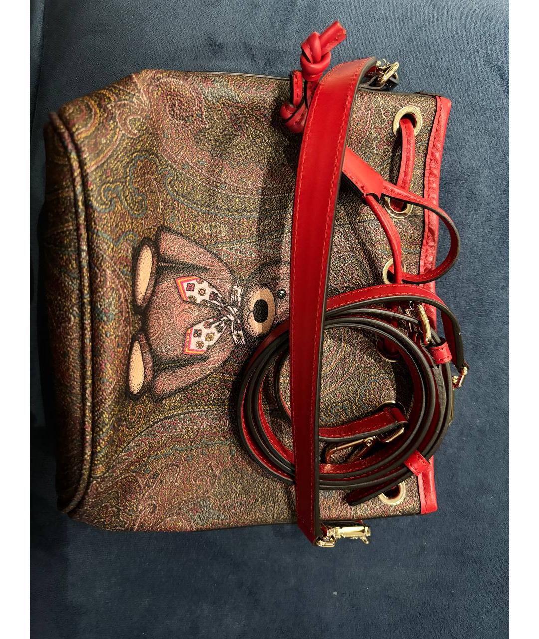 ETRO Красная синтетическая сумка тоут, фото 4